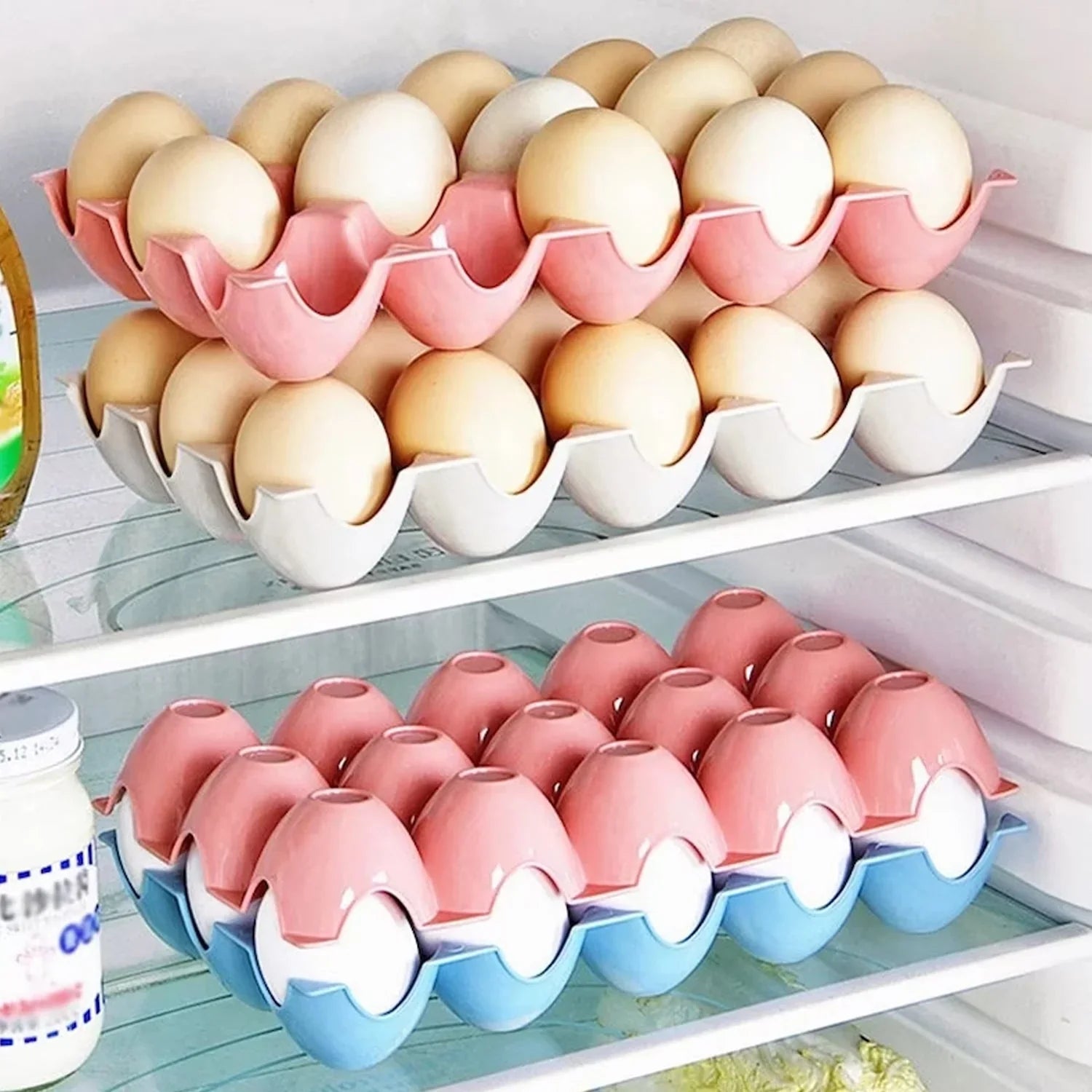 15 egg tray, plastic, set of 4, organized storage 15 egg tray, plastic, set of 4, organized storage